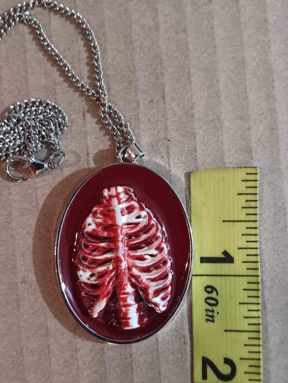 Necklace w 3D Ribcage Pendant